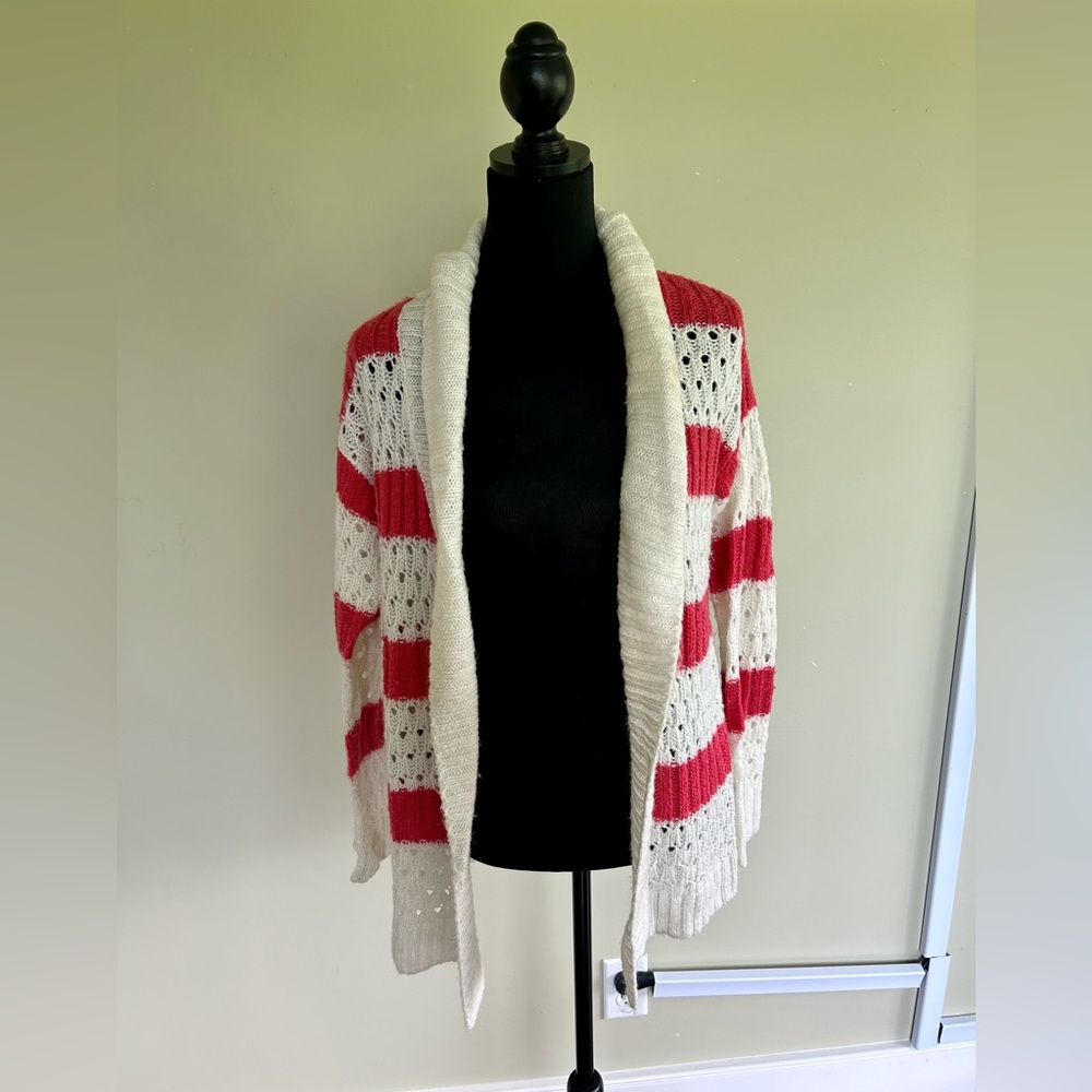 Aeropostale loose knit striped cardigan. Size medium